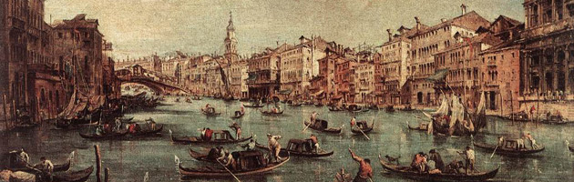 Il Canal Grande, veduta verso il Ponte di Rialto