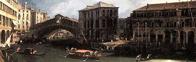 Il Canal Grande vicino al Ponte di Rialto